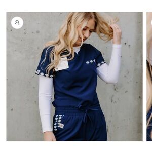 Spurrin’ scrubs aztec navy set